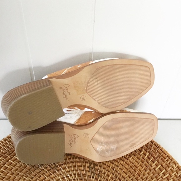 Crown Vintage Galiena Mule Slide Ons Size 7 M Cow Hair - Picture 4 of 4